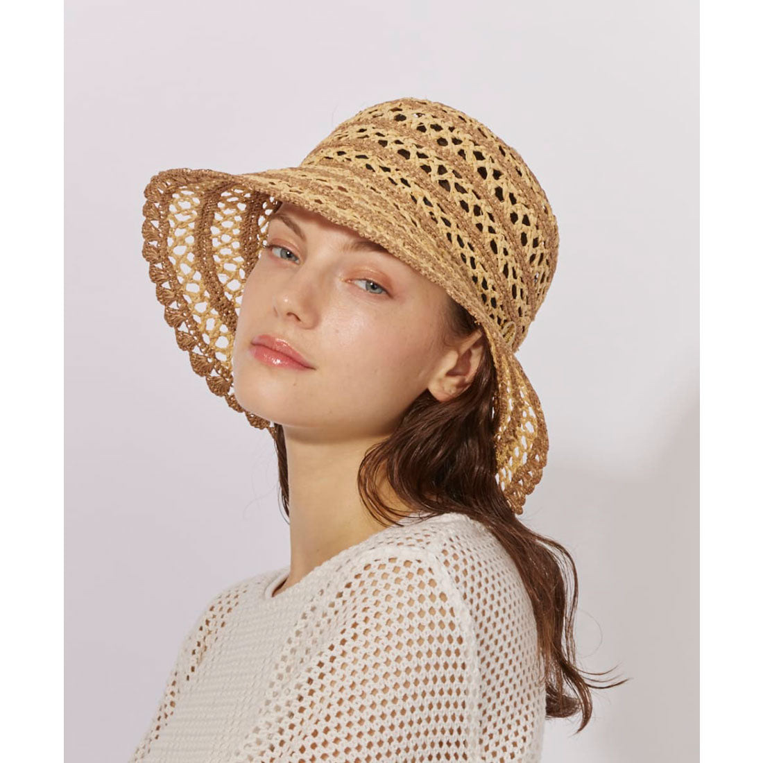 シャポー ド オー Chapeau d'O Chapeau d' O  Raffia Lace Bd Hat / シャポードオー （BROWN (91)） BROWN (91)