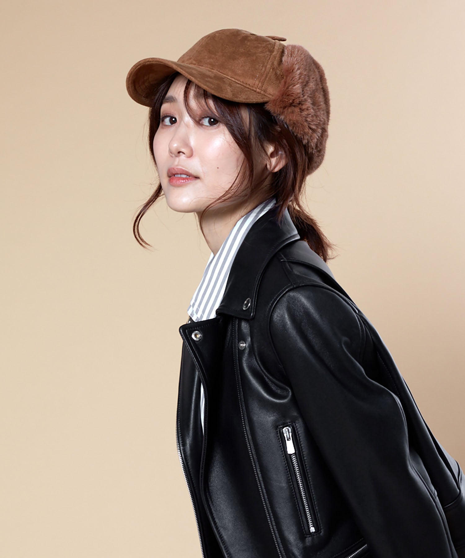 オルネート ORNERTE ORNERTE フェイクファーイヤーフラップキャップ,BROWN (91)