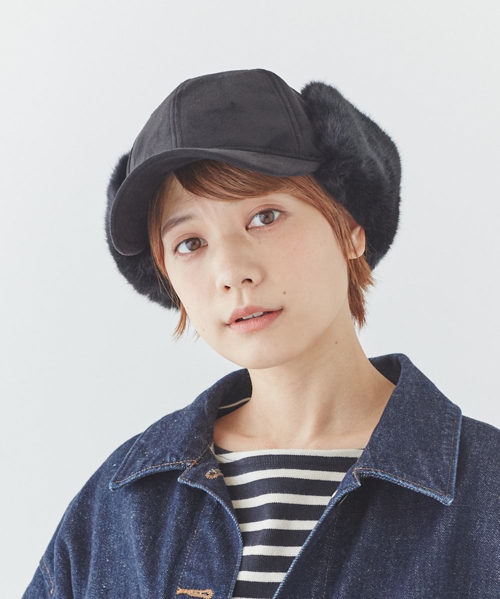 オルネート ORNERTE ORNERTE フェイクファーイヤーフラップキャップ,BLACK (01)