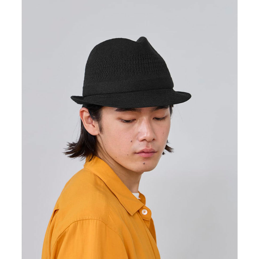 オーバーライド OVERRIDE OVERRIDE  REP LINEN BLEND KNIT FEDORA / オーバーライド （BLACK (01)） BLACK (01)