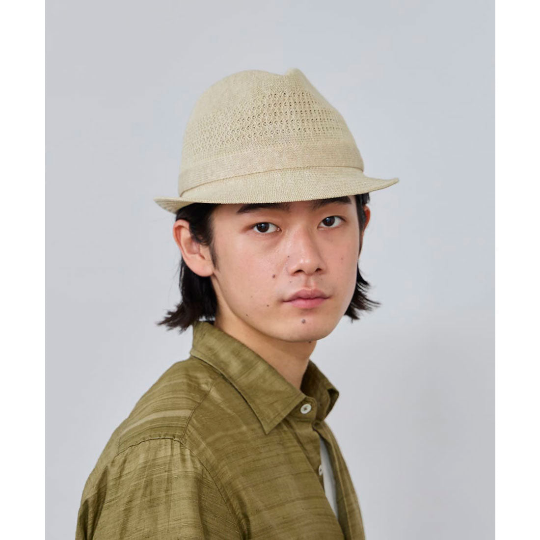 オーバーライド OVERRIDE OVERRIDE  REP LINEN BLEND KNIT FEDORA / オーバーライド （BEIGE (93)） BEIGE (93)