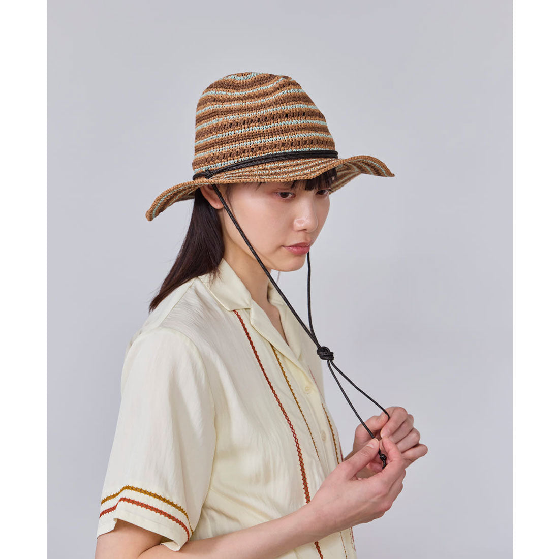 オーバーライド OVERRIDE OVERRIDE  PAPER BO CROCHET HAT / オーバーライド （BROWN (91)） BROWN (91)