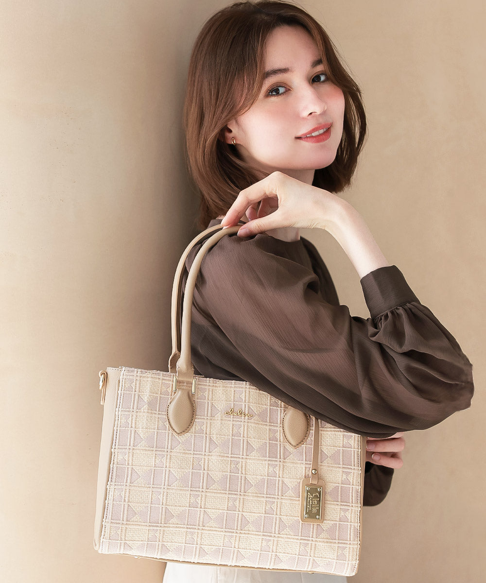 Clelia（クレリア） Clelia Handbag Shoulder Bag for Women Genuine Leather Cotton Crossbody