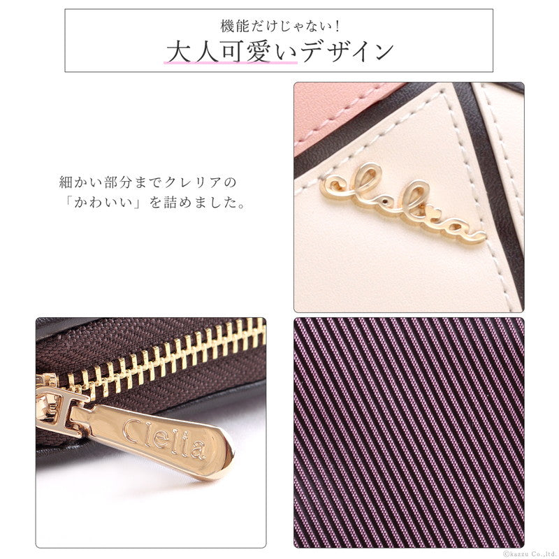 クレリア Clelia 財布 長財布 レディース ギャルソン 大容量 ラウンドファスナー ダイヤ柄 カラフル 大人可愛い Clelia クレリア ベレッサ cleliaー11545 （アメジスト） アメジスト