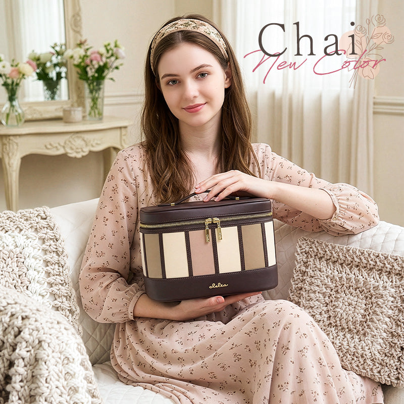 クレリア Clelia メイクボックス  大容量 持ち運び Clelia クレリア ベレッサ メイクポーチ バニティ コスメボックス ストライプ かわいい 大きめ CLー62212 （ミルキー） ミルキー