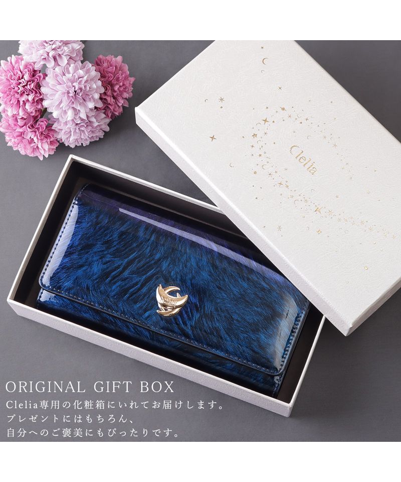 クレリア Clelia 財布 長財布 レディース 色が変わる おしゃれ 大容量 フラップ エナメル 光沢 艶 Clelia クレリア cambiare カンビアーレ CLー18101