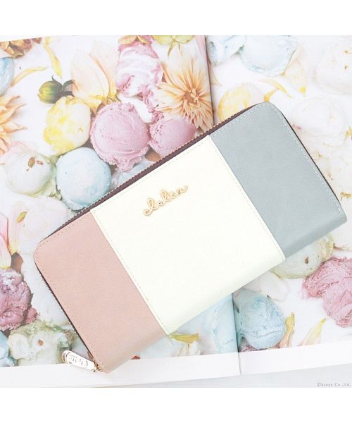 クレリア Clelia 財布 長財布 レディース ラウンドファスナー 薄型 大容量 小銭入れ トリコロール 大人可愛い Clelia クレリア リベルテ cleliaー17047