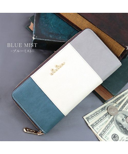 クレリア Clelia 財布 長財布 レディース ラウンドファスナー 薄型 大容量 小銭入れ トリコロール 大人可愛い Clelia クレリア リベルテ cleliaー17047