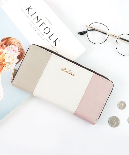 クレリア Clelia 財布 長財布 レディース ラウンドファスナー 薄型 大容量 小銭入れ トリコロール 大人可愛い Clelia クレリア リベルテ cleliaー17047