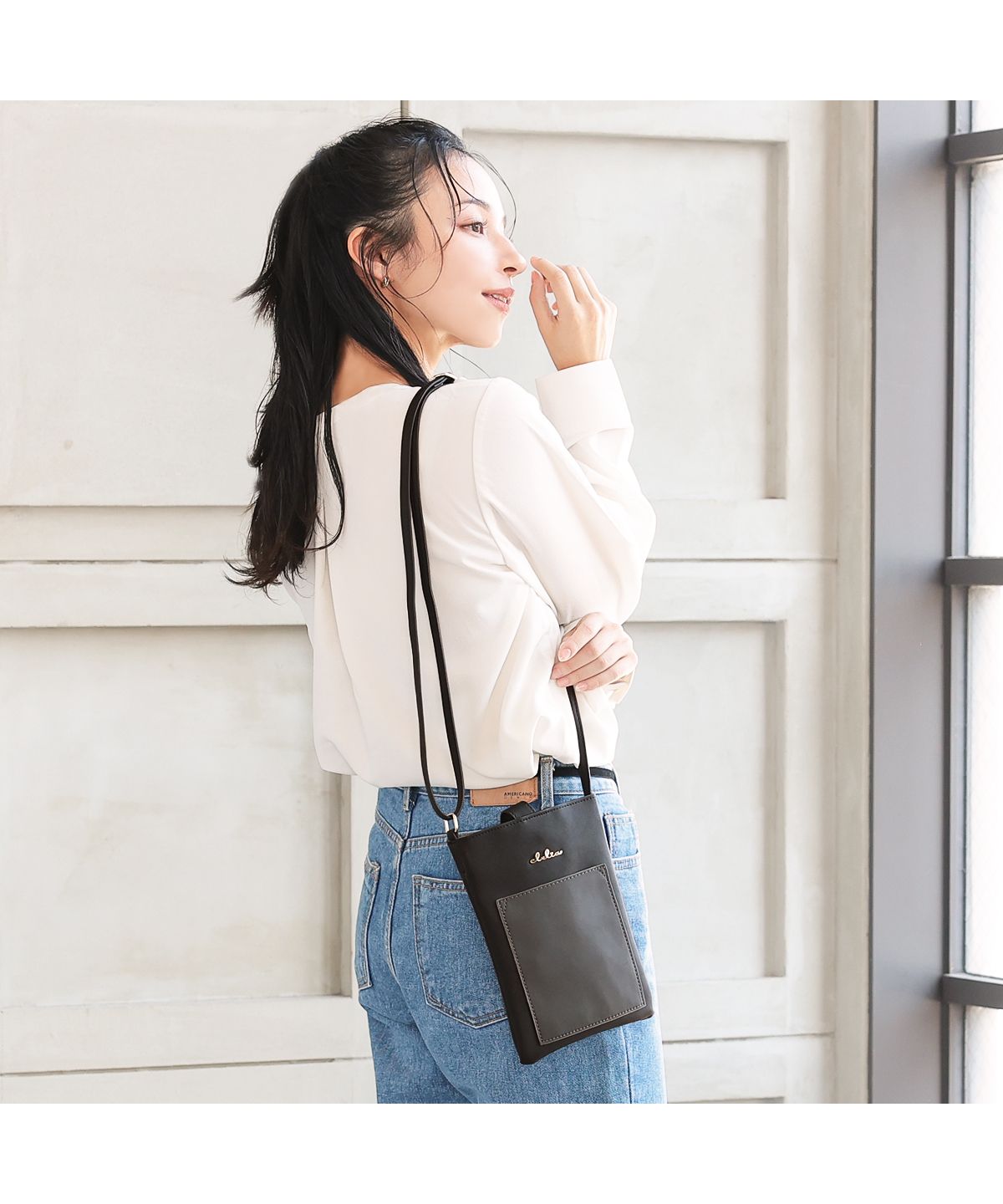 クレリア Clelia スマホポーチ ポシェット ポーチ レディース 斜め掛け 肩掛け シンプル コンパクト 大人 小さい かわいい Clelia クレリア アレグロ CLー25180 （ストレートグレー） ストレートグレー