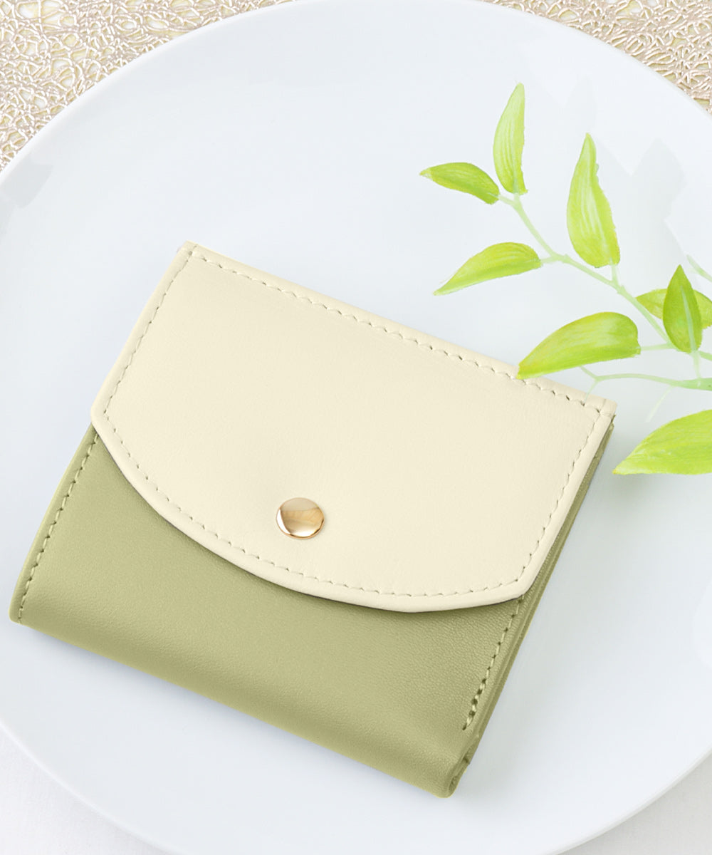 クレリア Clelia 二つ折り財布 ウォレット ミニウォレット コンパクト 本革 山羊革 魔法の財布 マジックポケット 大容量 Clelia Allegro クレリア アレグロ レディース ギフト 贈り物 プレゼント （セージグリーン） セージグリーン