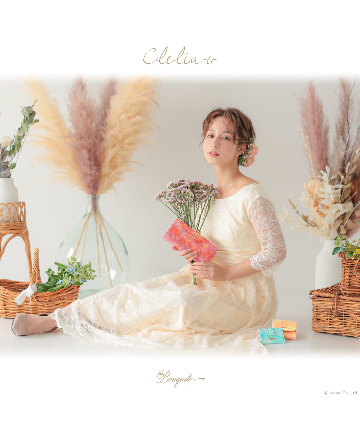 Clelia-u- Cleliaーuー Clelia-u- Clelia-u- Tri-fold Wallet Ladies Genuine Leather Enamel Art Leather Coin Purse Mini Made in Japan Bouquet Series CLU-805