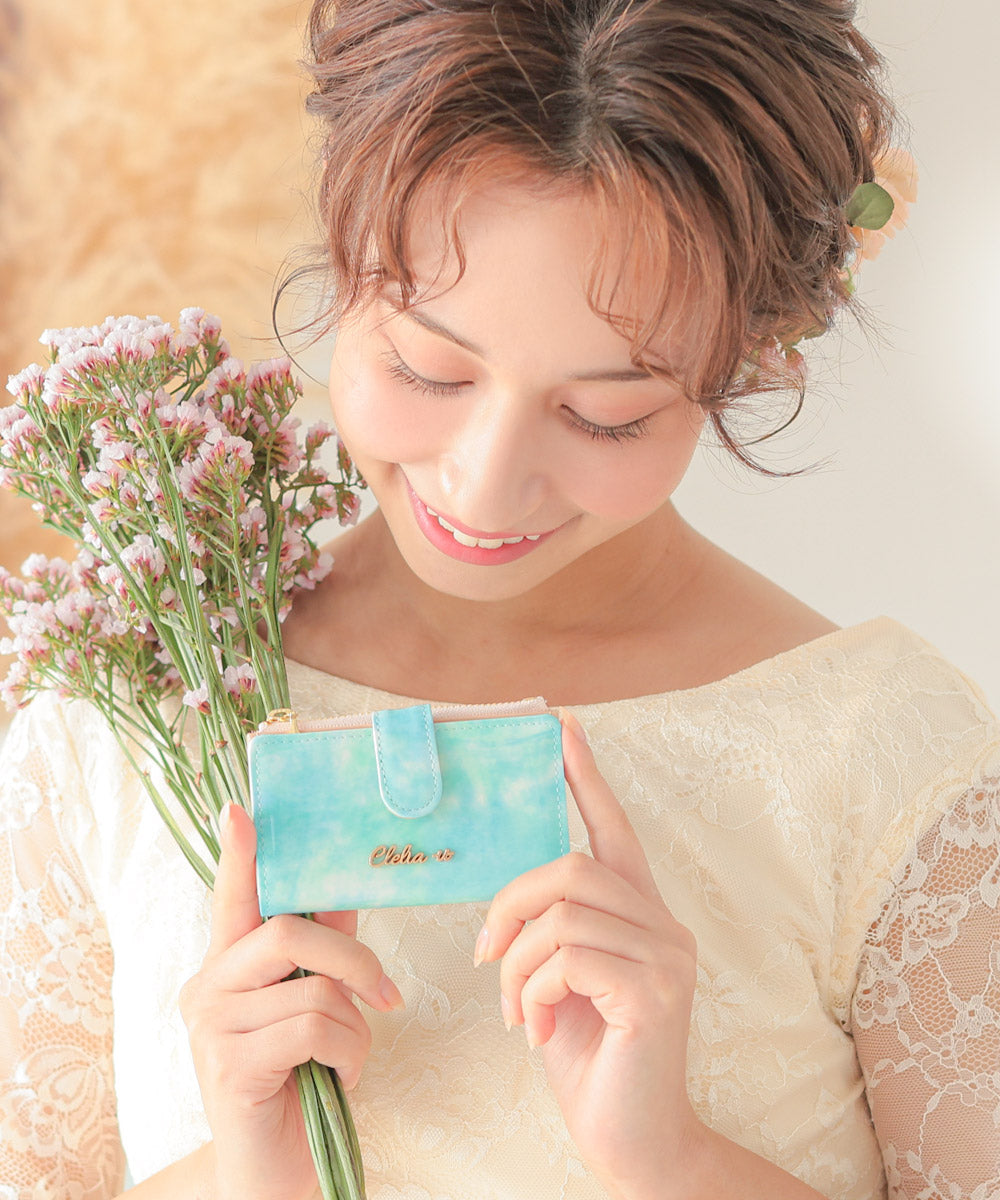 Clelia-u- Cleliaーuー Clelia-u- Key Case for Women Genuine Leather Enamel Art Leather Card Pocket Coin Purse Made in Japan Bouquet Series CLU-806