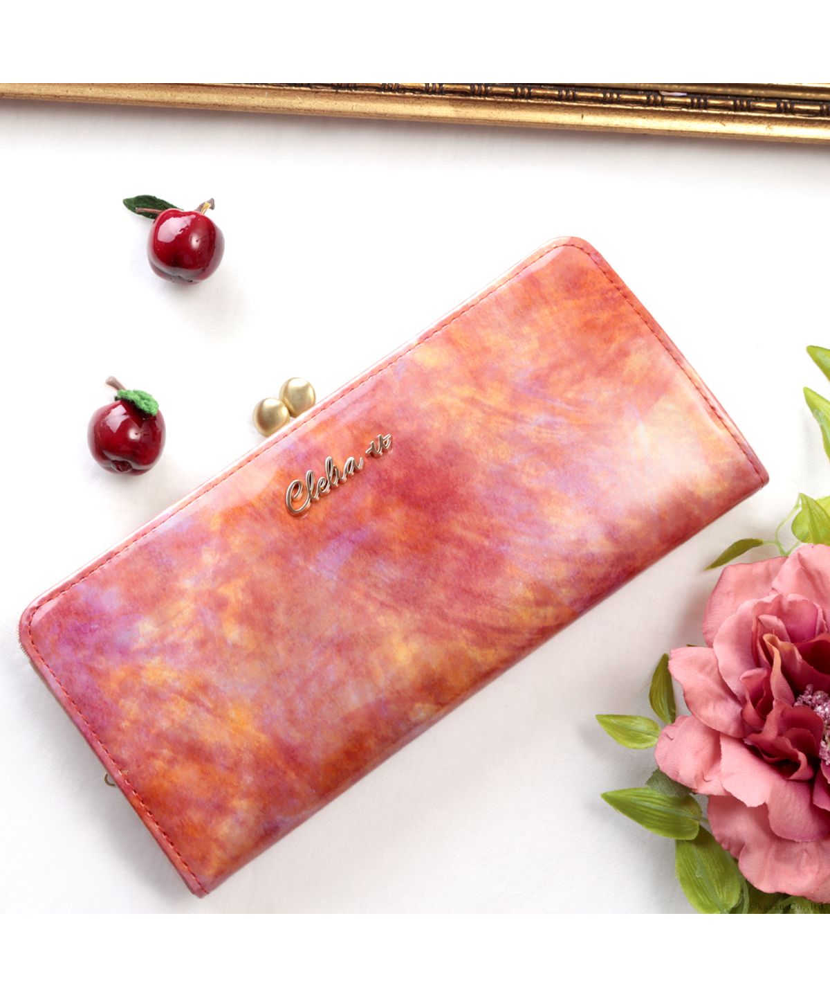 Clelia-u- Cleliaーuー Clelia-u- Coin Purse Wallet Ladies Long Wallet Genuine Leather Enamel Art Leather Made in Japan Bouquet Series CLU-804