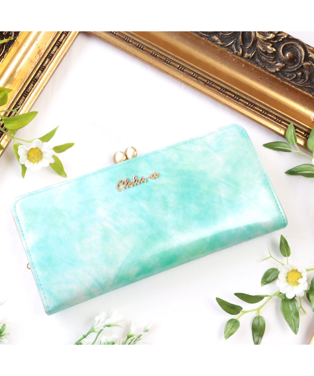 Clelia-u- Cleliaーuー Clelia-u- Coin Purse Wallet Ladies Long Wallet Genuine Leather Enamel Art Leather Made in Japan Bouquet Series CLU-804