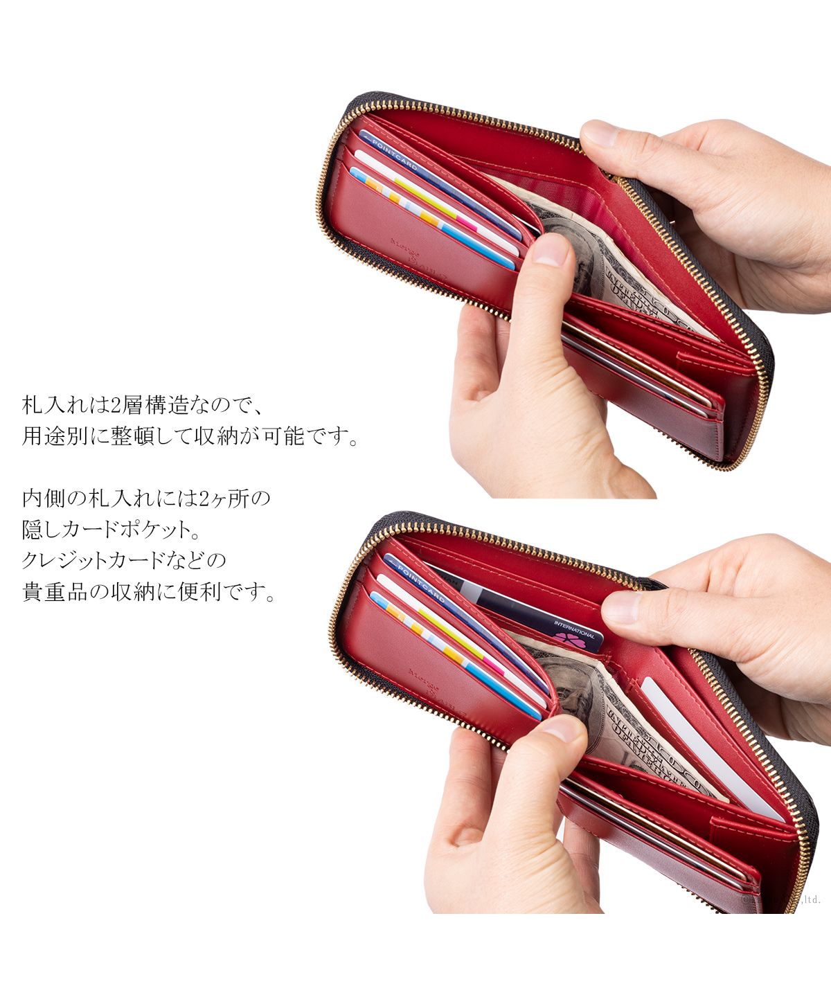 ディアブロ DIABLO 二つ折り財布 メンズ カーボン加工 ラウンドファスナー 革 ミニ財布 ラウンド財布 折り財布 Merge×DIABLO マージディアブロ MGDー1942