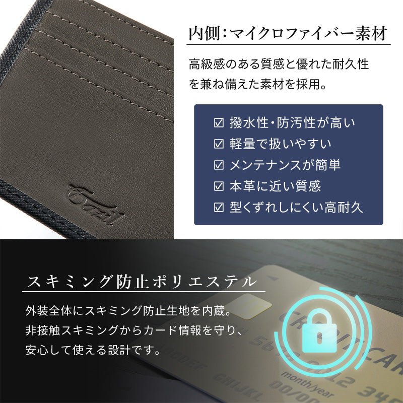 ガジル GAZIL 二つ折り財布 メンズ 本革 牛革 サフィアーノ レザー 超軽量 50g スキミング防止 2つ折り 財布 大容量 ブランド GAZIL ガジル プレゼント ギフト GA-3702 （ネイビー） ネイビー