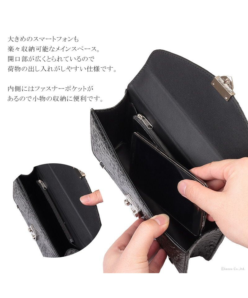 カッズセレクト KAZZU SELECT セカンドバッグ メンズ クラッチバッグ コンパクト クロコダイル オーストリッチ パイソン ウォレットバッグ 合成皮革 フェイクレザー シンプル 2025