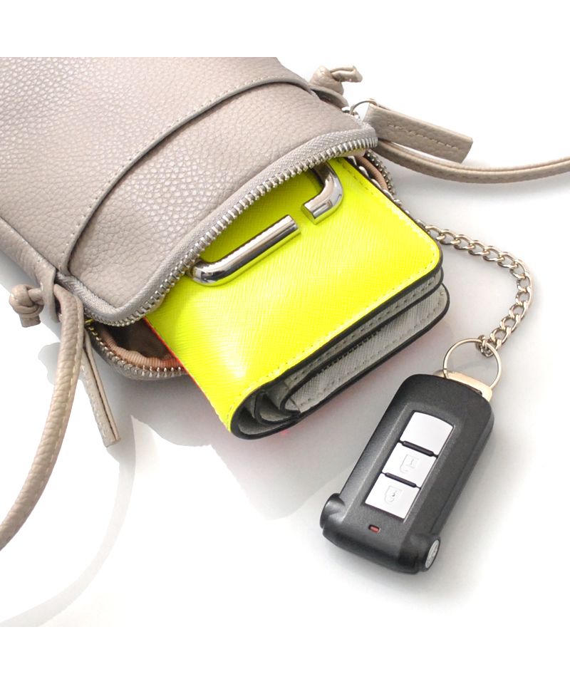 カッズセレクト KAZZU SELECT スマホショルダー サコッシュ スマホポーチ ミニショルダー レディース ユニセックス 本革 牛革 縦長 斜めがけ シンプル 薄型 MOMO モモ ANー7162 （グレイッシュブルー） グレイッシュブルー