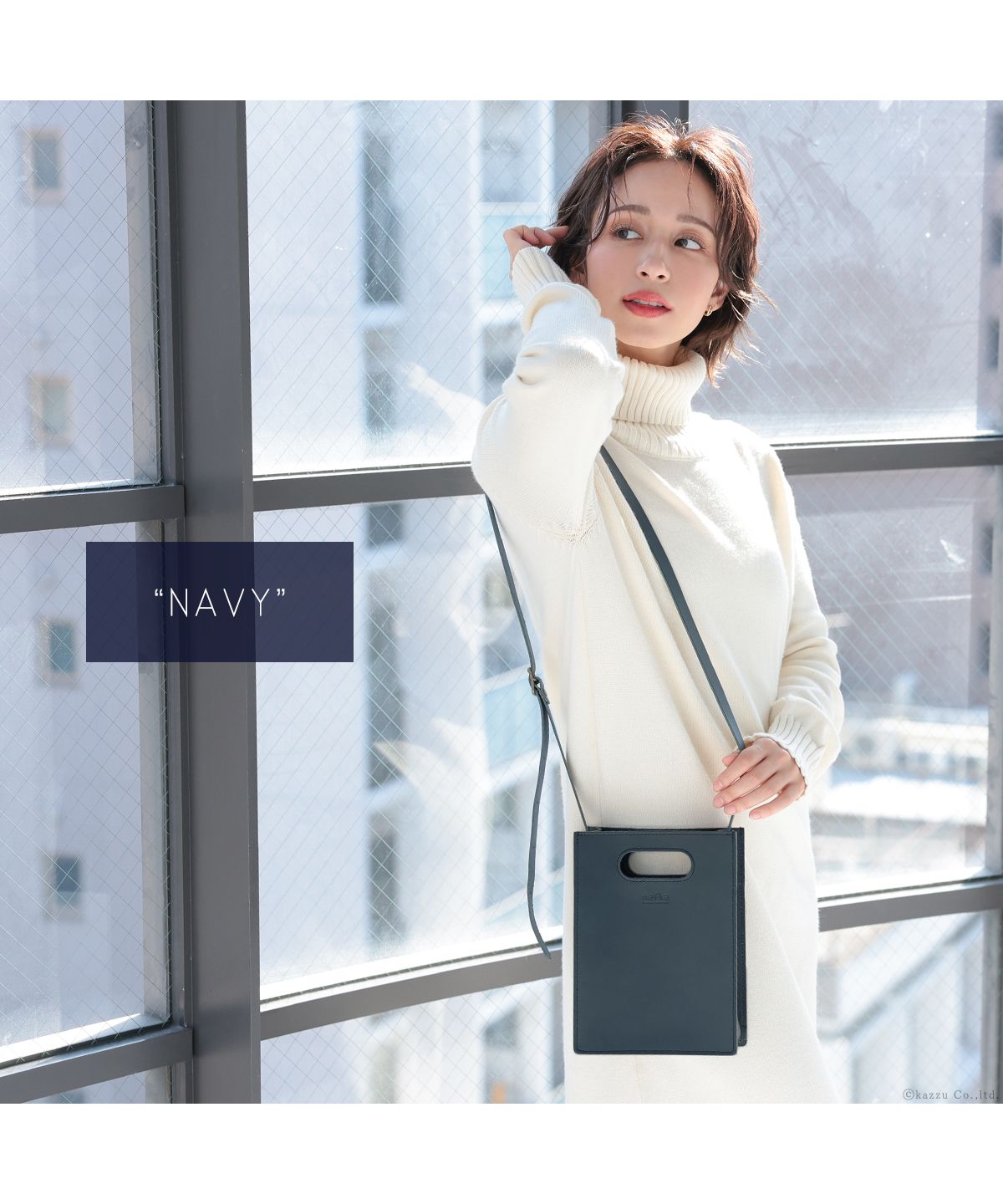 nafka/ナフカ　ショルダーバッグ Nafka NAFKA Nafka Shoulder Bag Square Women's Genuine Leather Made in