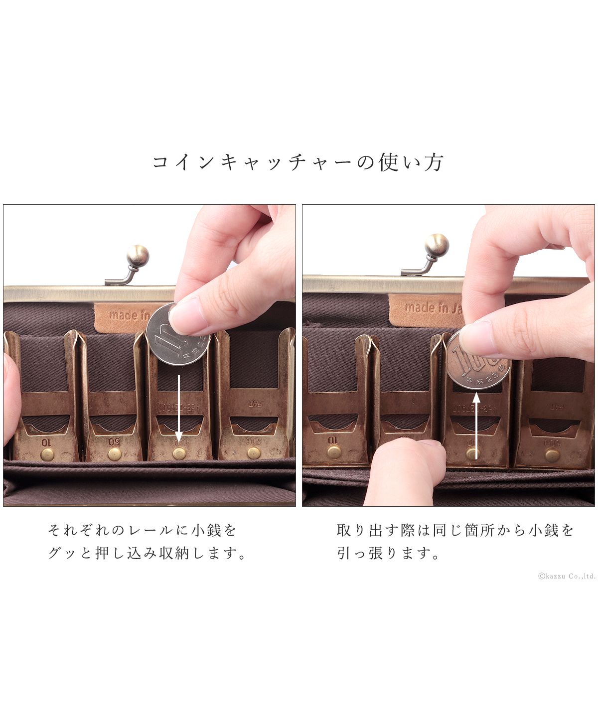 ナフカ nafka 財布 がま口 二つ折り財布 がま口財布 小銭入れ コインキャッチャー  本革 牛革 姫路レザー レトロ アンティーク nafka ナフカ NFKー72107 （ピンクベージュ） ピンクベージュ