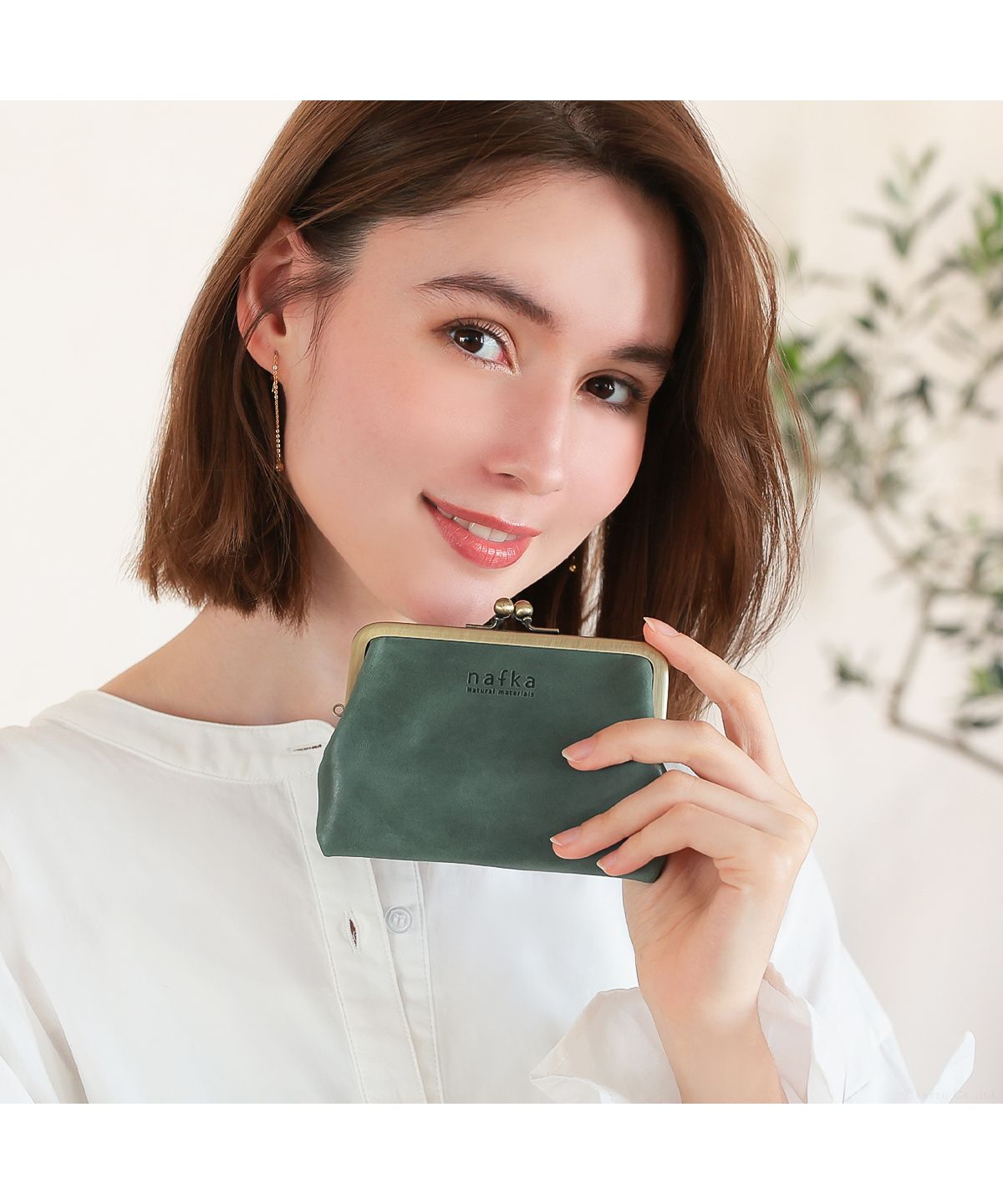 ナフカ nafka がま口 財布 レディース ミニ財布 本革 モストロレザー シンプル ナチュラル かわいい おしゃれ 折り財布 短財布 nafka ナフカ NFKー72005