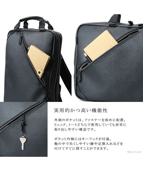 ZARIO Business Bag Backpack Men's 2way A4 Standalone Water-Repellent Nylon Large Capacity Lightweight Slim Thin Notebook PC ZARIO ZA-1008