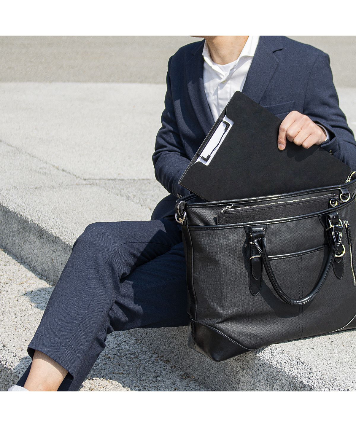 ZARIO Business Bag Tote Bag Men's Large Capacity Casual with Shoulder Strap 2way Bag Shoulder A4 Commuter Bag ZARIO ZA-2817