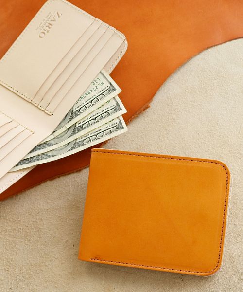 ZARIO-GRANDEE Folded Wallet Ladies Genuine Leather Made in Japan Italian Leather Two-Fold Elba Matte Leather Two-Fold Wallet ZARIO-GRANDEE