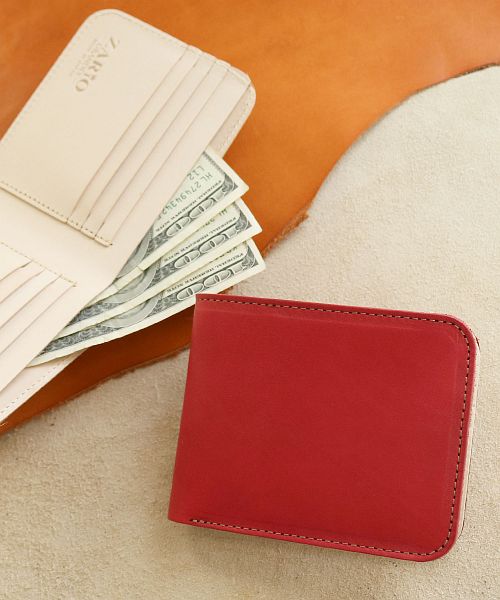 ZARIO-GRANDEE Folded Wallet Ladies Genuine Leather Made in Japan Italian Leather Two-Fold Elba Matte Leather Two-Fold Wallet ZARIO-GRANDEE