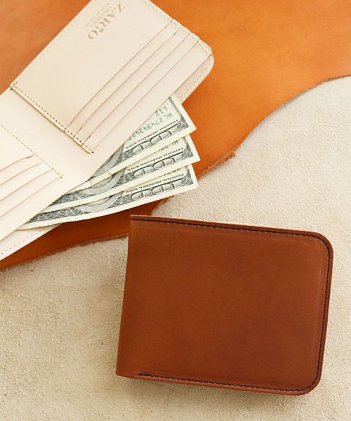 ZARIO-GRANDEE Folded Wallet Ladies Genuine Leather Made in Japan Italian Leather Two-Fold Elba Matte Leather Two-Fold Wallet ZARIO-GRANDEE