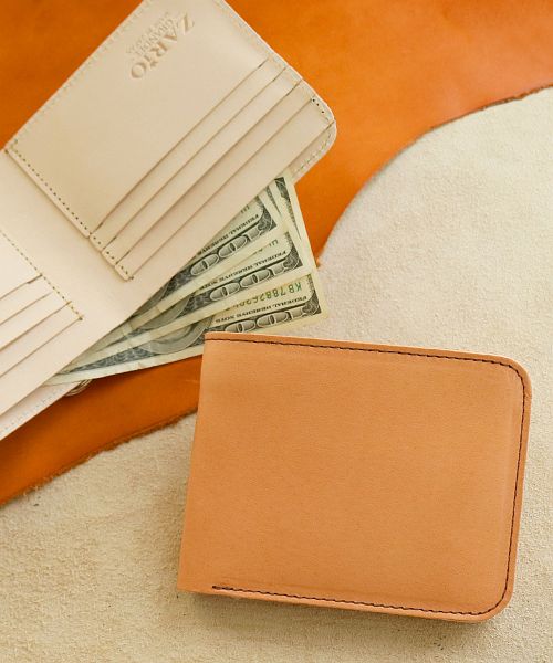 ZARIO-GRANDEE Folded Wallet Ladies Genuine Leather Made in Japan Italian Leather Two-Fold Elba Matte Leather Two-Fold Wallet ZARIO-GRANDEE