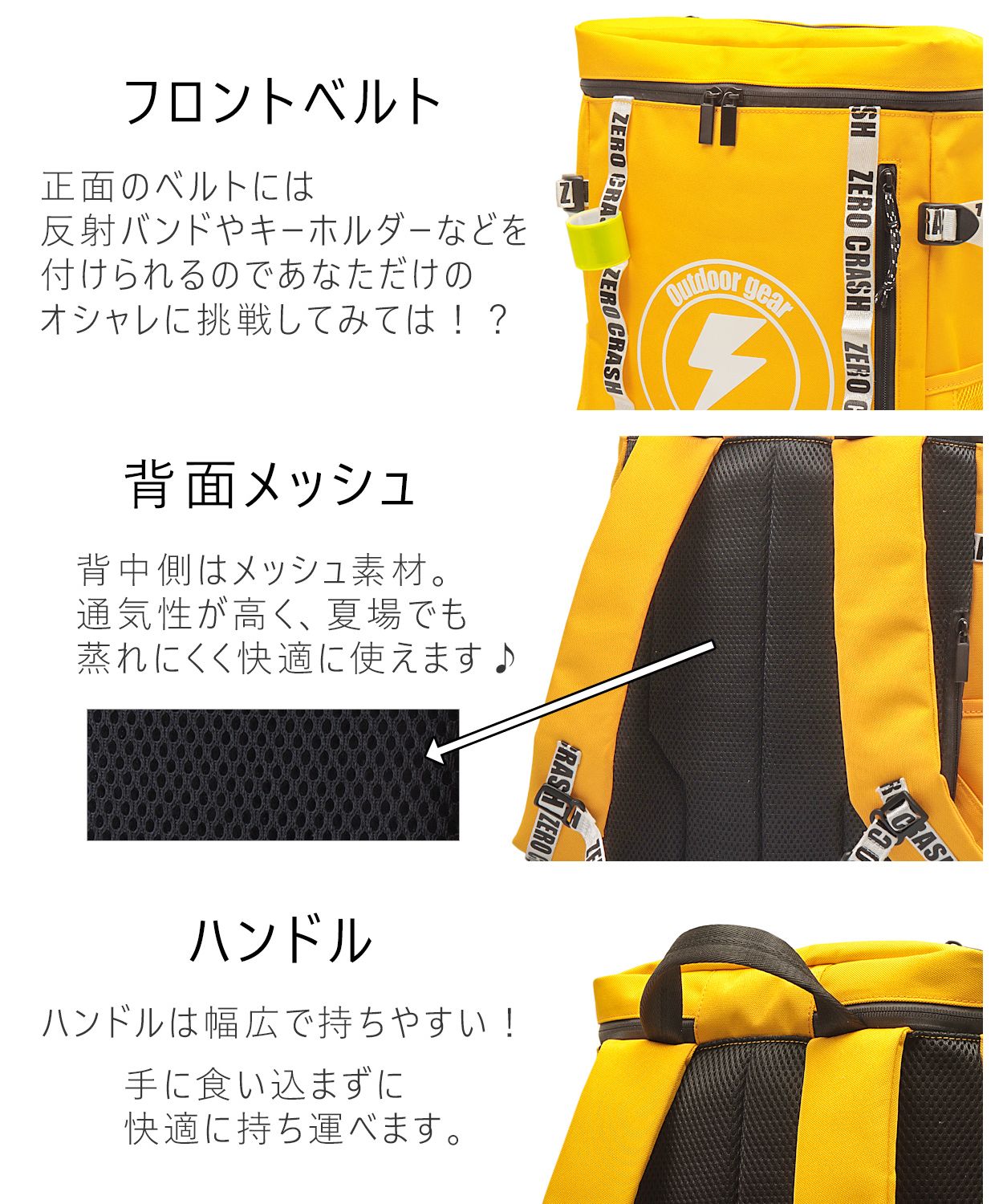 ゼロクラッシュ ZERO CRASH ZERO CRASH ゼロクラッシュ リュック ボックス型 スクエア型 ユニセックス 大容量 防水 15l PC A4サイズ収納可 ZCー2021