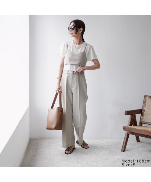 ル・メランジュ Le Melange Le Melange ワイドパンツ 8523509 スラックス ストレート （14/B/GRAY） 14/B/GRAY