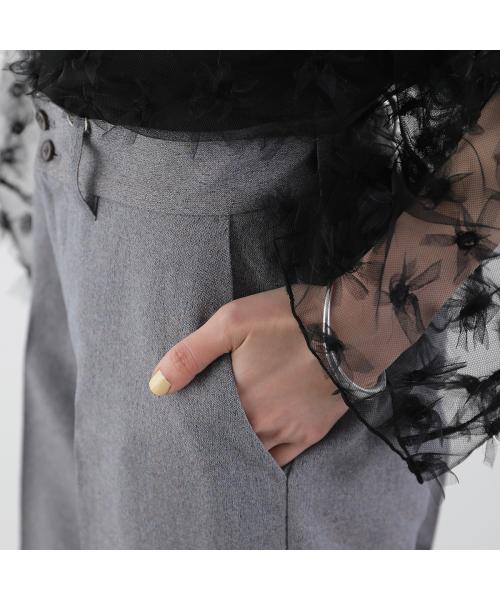 ル・メランジュ Le Melange Le Melange ワイドパンツ 8523509 スラックス ストレート （14/B/GRAY） 14/B/GRAY