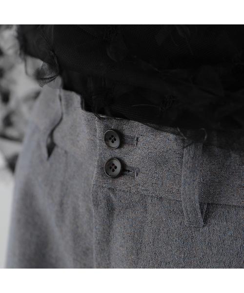 ル・メランジュ Le Melange Le Melange ワイドパンツ 8523509 スラックス ストレート （14/B/GRAY） 14/B/GRAY