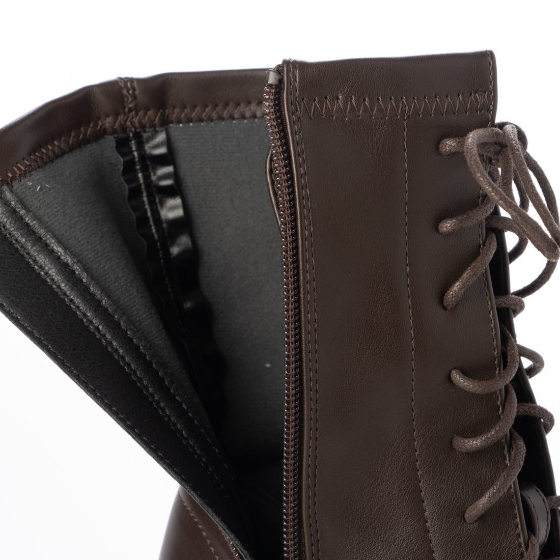 リバティードール LiBERTYDOLL オフィス カジュアル セットアップストレッチレースアップミドルブーツ / 9163 （ダークブラウンPU） ダークブラウンPU