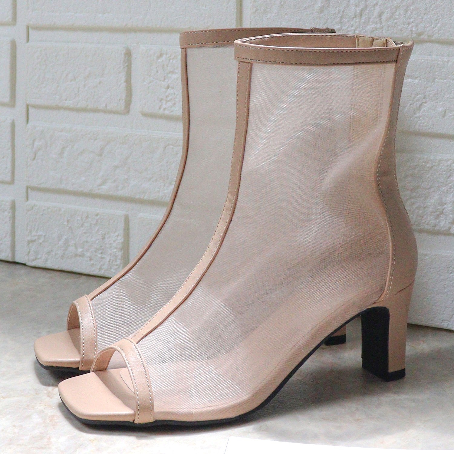 Liberty Doll LiBERTYDOLL Open Toe Sheer Short Boots /9107