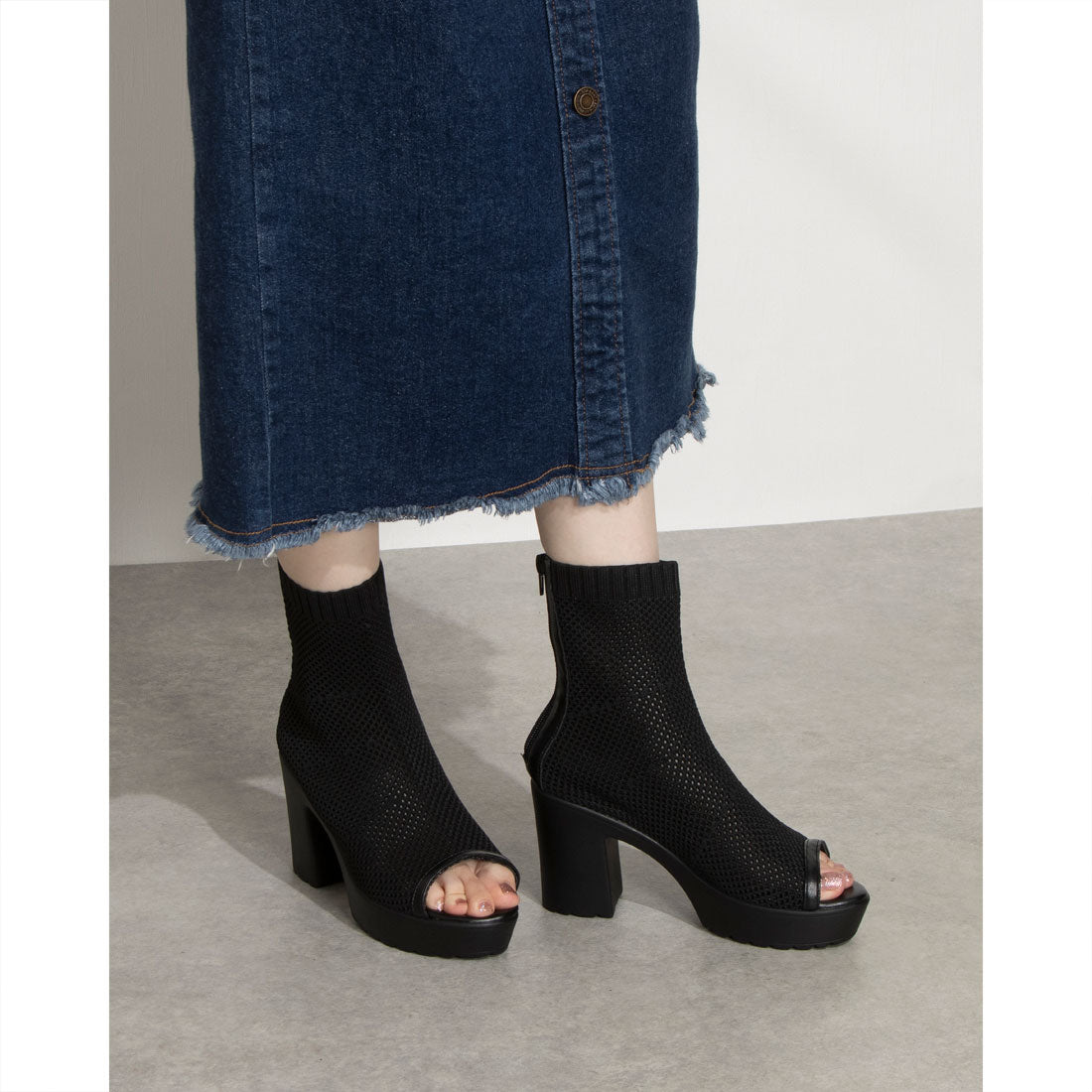 Liberty Doll Mesh Knit Short Boots Sandals