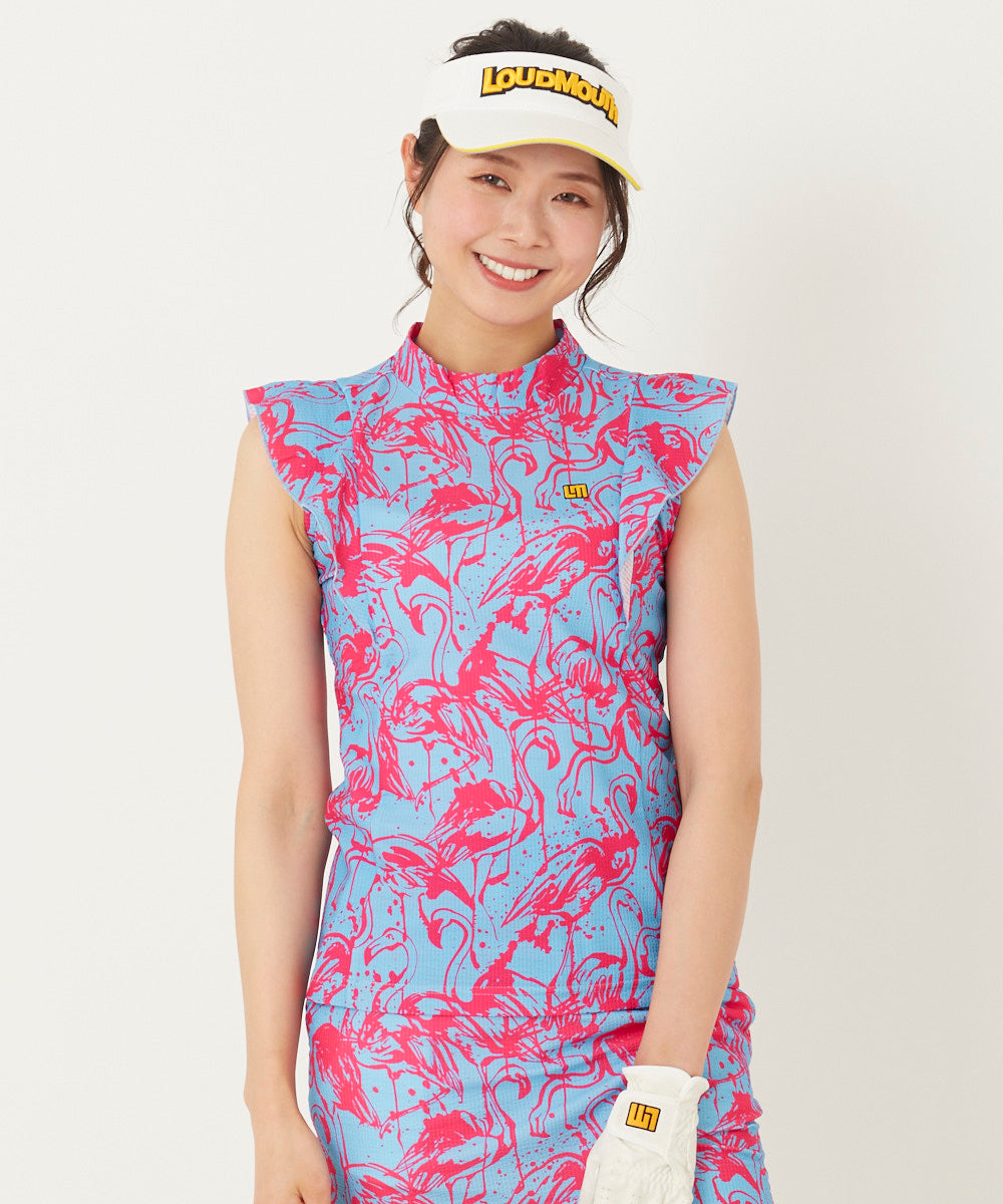 ラウドマウス LOUDMOUTH フレンチスリーブシャツ （Flamingos Blue Neon） Flamingos Blue Neon