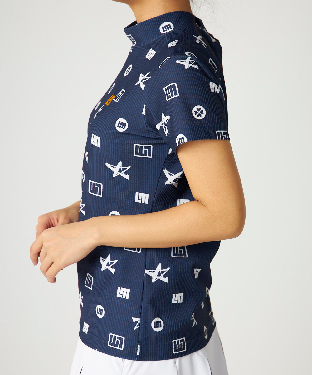 ラウドマウス LOUDMOUTH ニットサッカーモックネックシャツ （NV） NV