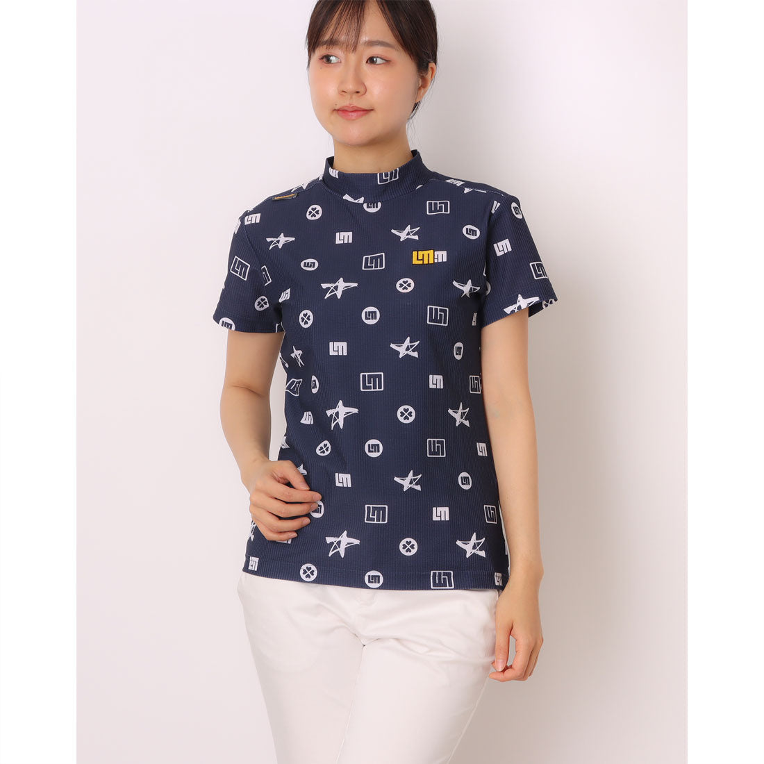 ラウドマウス LOUDMOUTH ニットサッカーモックネックシャツ （NV） NV