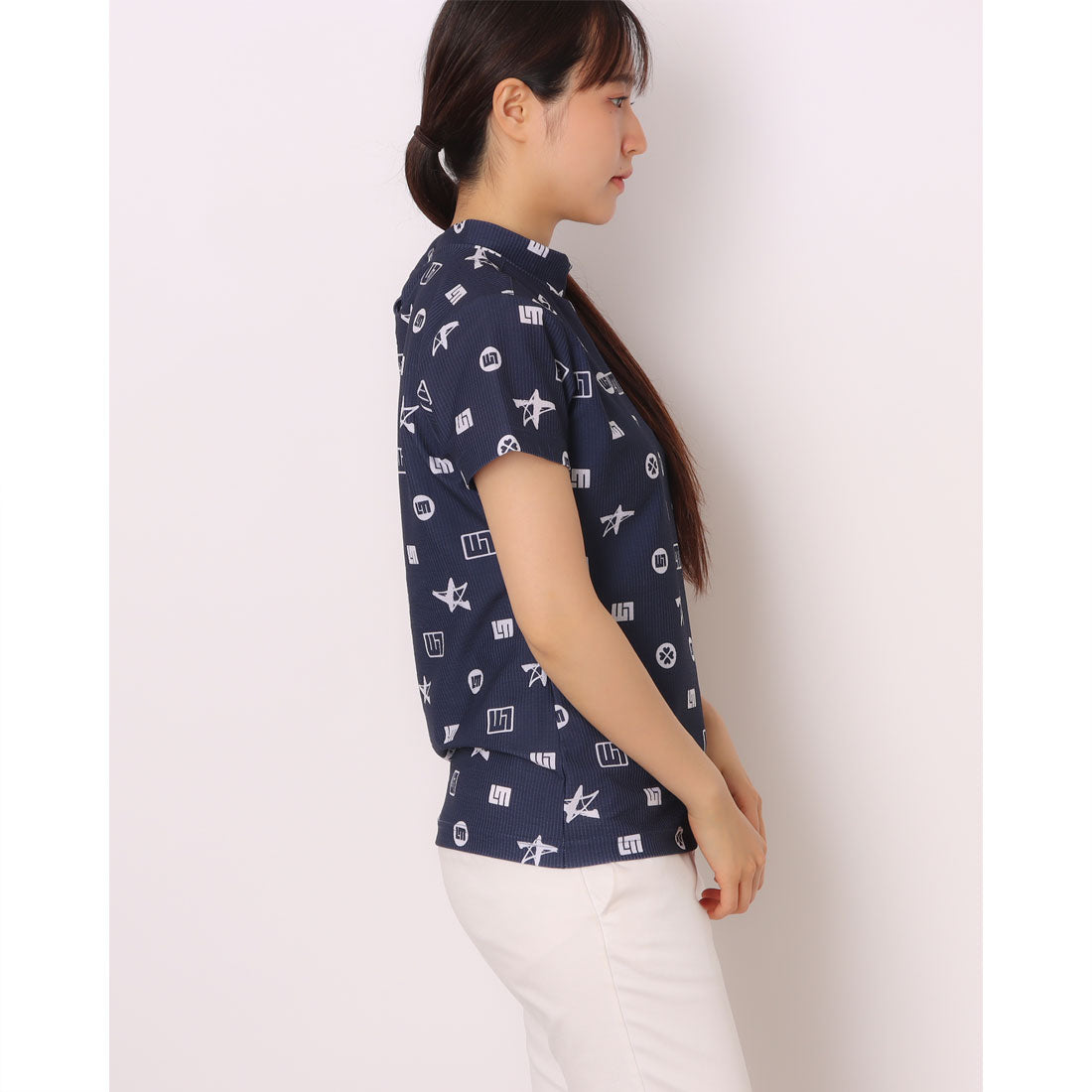ラウドマウス LOUDMOUTH ニットサッカーモックネックシャツ （NV） NV