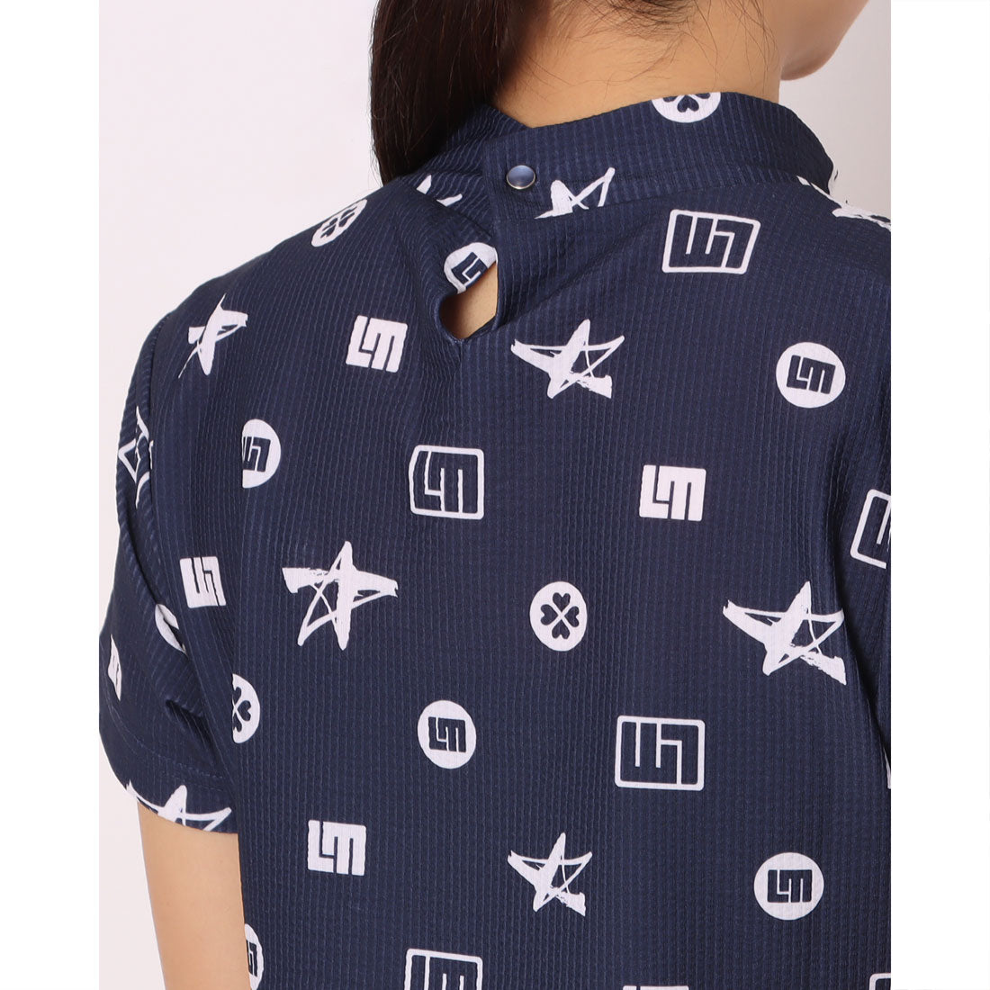 ラウドマウス LOUDMOUTH ニットサッカーモックネックシャツ （NV） NV