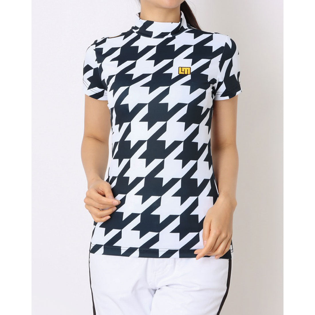 ラウドマウス LOUDMOUTH モックネック半袖シャツ （Oakmont Houndstooth） Oakmont Houndstooth