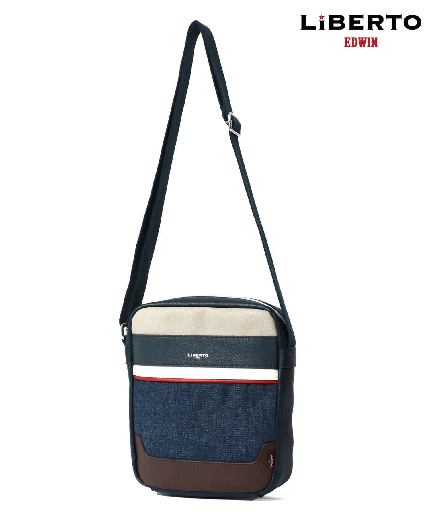 LiBERTO EDWIN Denim Synthetic Leather Combination Shoulder Bag