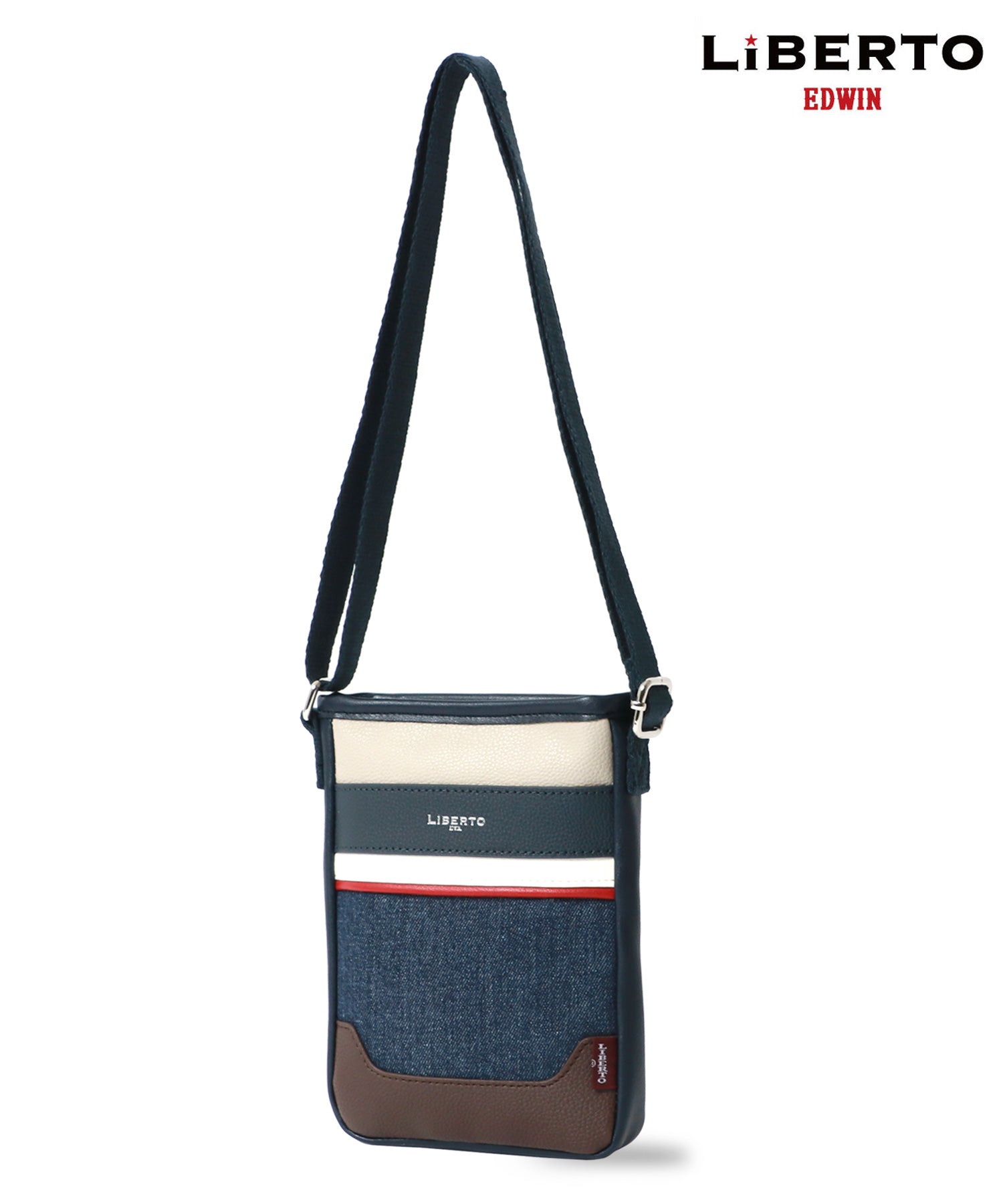 LiBERTO EDWIN Denim Synthetic Leather Combination Mini Shoulder Bag