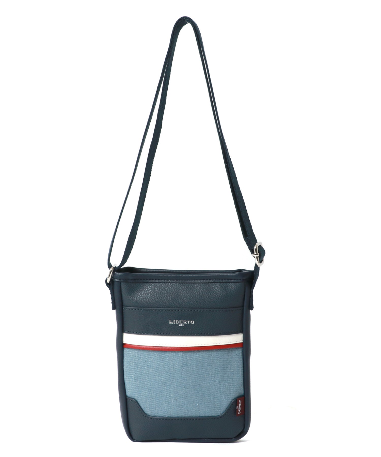 LiBERTO EDWIN Denim Synthetic Leather Combination Mini Shoulder Bag