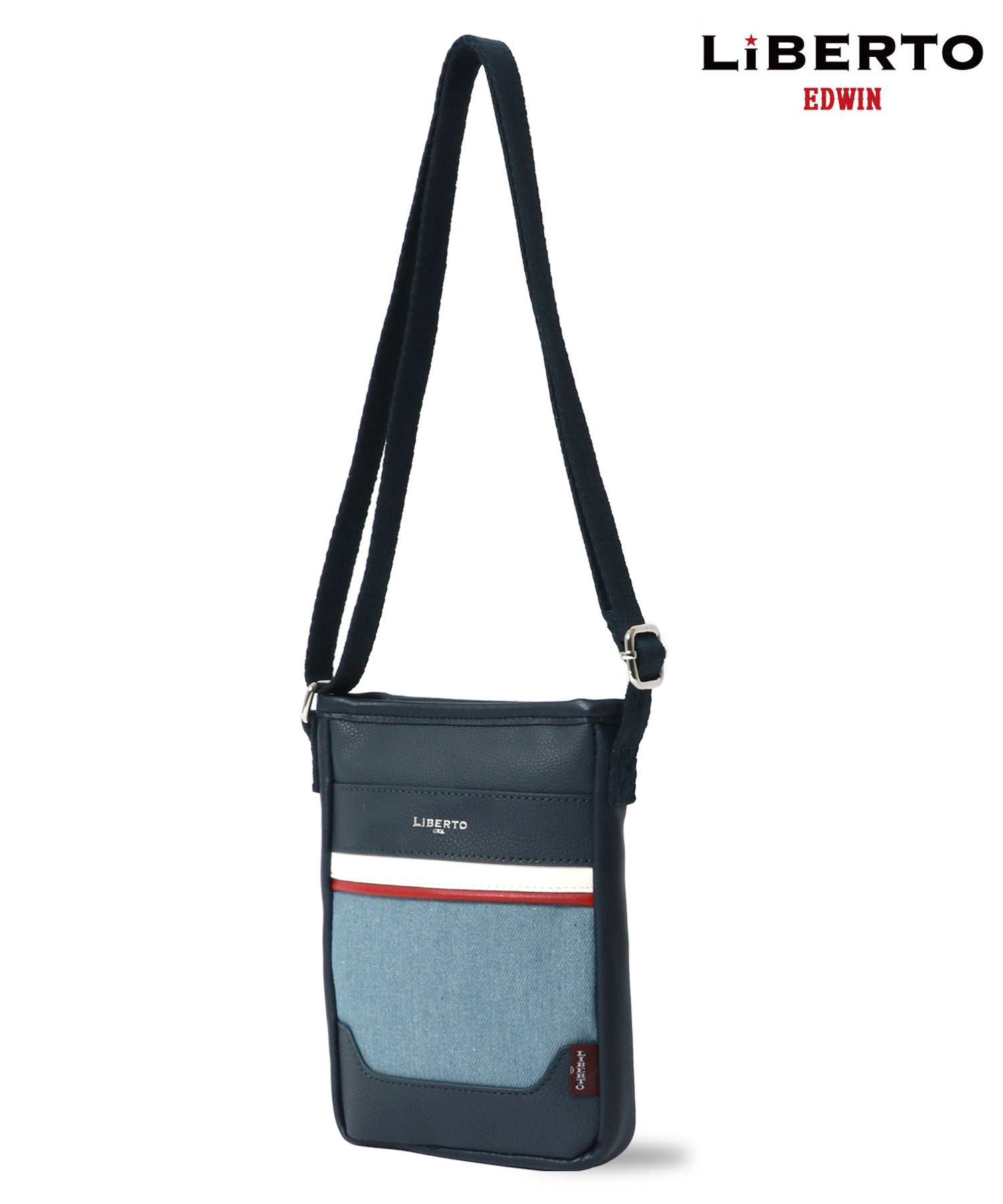 LiBERTO EDWIN Denim Synthetic Leather Combination Mini Shoulder Bag