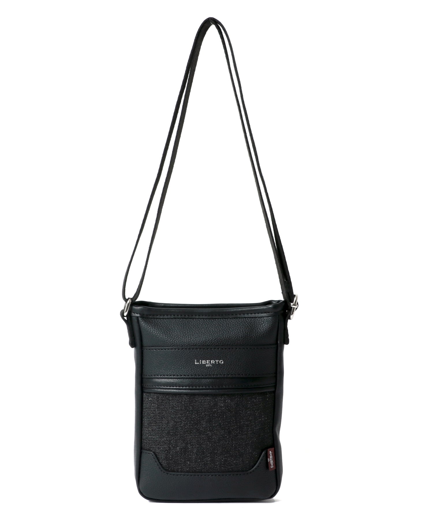 LiBERTO EDWIN Denim Synthetic Leather Combination Mini Shoulder Bag